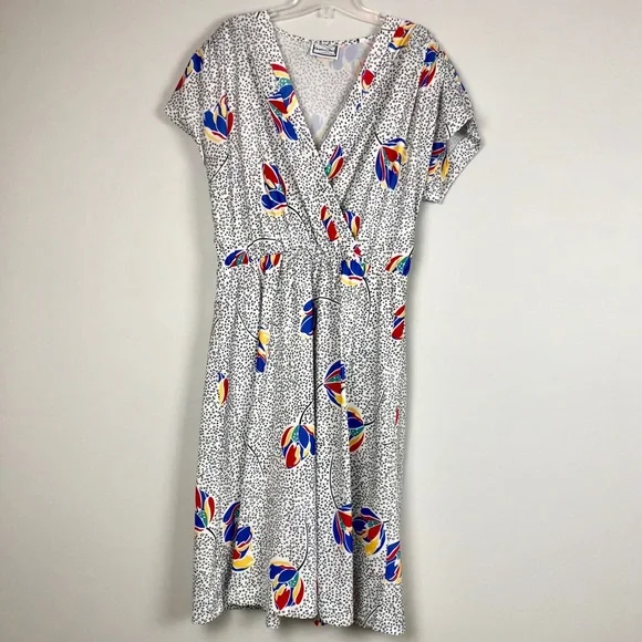 Vintage Chapter Two Crossover Front Multicolored Dress - Picture 7 of 11